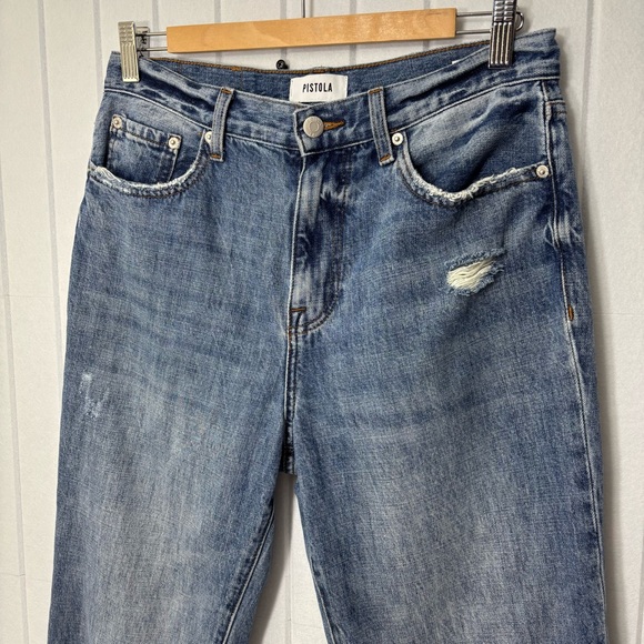 Pistola Blue Distressed Boyfriend Jeans Size 28 Style#P6626KEE-ATD‎ - Picture 4 of 13